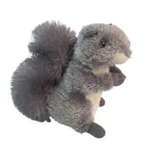 Aurora Squirrel Plush 7‎ Inch Gray White Soft Bushy Tail Stuffed Animal 2022